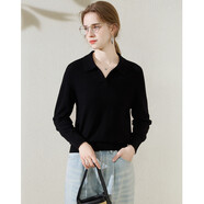 兔皇【純羊毛】純色簡(jiǎn)約休閑通勤針織衫25秋冬翻領(lǐng)女羊毛衫TW748915