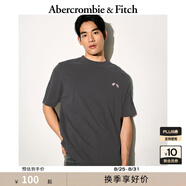 ABERCROMBIE & FITCH男裝女裝情侶裝25夏季小麋鹿美式寬松圓領(lǐng)短袖T恤KI124-5187 深灰色 M (180/100A)