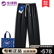 off Seeing Things官方品牌休閑褲男潮流格子闊腿褲寬松長(cháng)褲九分褲直筒時(shí)尚 黑色 3XL