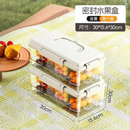 手提保鮮盒戶外露營便攜冰盒保鮮盒戶外野餐春游水果飲料食材保鮮 淡黃兩個裝分格不串味密封