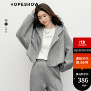 紅袖設(shè)計(jì)感小眾衛(wèi)衣外套2025秋季新款女裝刺繡蝙蝠袖連帽運(yùn)動(dòng)休閑上衣 煙灰056 M
