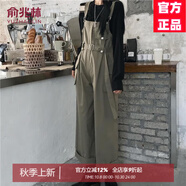 俞兆林（YUZHAOLIN）工裝吊帶背帶九分休閑褲女2025春秋季新款時(shí)尚女裝寬松闊腿直筒褲 圖片色 背帶褲 S 建議80-95斤