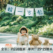 我一歲周歲生日布置男孩女寶寶兒童裝飾拍照道具戶外數(shù)字氣球橫幅 藍(lán)色1歲寫真布福利款_手動(dòng)裁剪