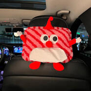 車(chē)載紙巾盒車(chē)用懸掛式椅背網(wǎng)紅可愛(ài)卡通玩偶汽車(chē)內飾用品女紙 大鼻子-紅色條紋紙巾盒