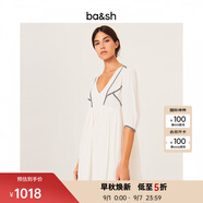 ba&sh bash春法式白色慵懶風(fēng)短裙V領(lǐng)高腰沙灘連衣裙女1E21ALMA ECRU-米色 L (2)