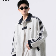 晨瑞杰美式三條杠棒球服男士開(kāi)衫衛衣春秋季潮牌條紋運動(dòng)青少年拼接外套 藏青色 常規 M