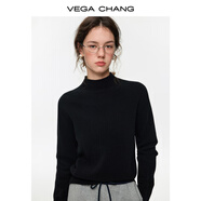 VEGA CHANG【高領(lǐng)毛韻】100羊毛針織衫女2025秋冬多色百搭打底衫 玄墨黑 均碼 F