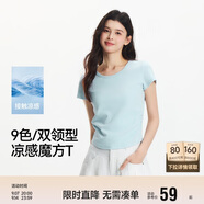森馬（Semir）短袖t恤女短款緊身夏季圓領(lǐng)正肩上衣V領(lǐng)收腰套頭衫109324100003
