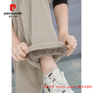 皮爾卡丹（pierre cardin）加絨加厚褲子女冬季外穿2025雪尼爾燕麥色宰版闊腿褲秋冬 品牌高端新品-卡其色(冬季北極絨) S 建議80-95斤