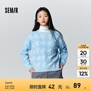 森馬毛衣女冬寬松時(shí)尚氣質(zhì)圓領(lǐng)針織衫優(yōu)雅千鳥格套頭衫女裝內(nèi)搭 藍(lán)色調(diào)00388 165/88A/L