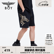 BOY LONDON潮牌休閑褲中性風(fēng)夏季寬松高街黑色短褲N13902 黑色 XS