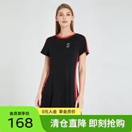 敦奴（DUNNU）【清倉價(jià)】敦奴商場同款夏季短袖圓領(lǐng)撞色顯瘦連衣裙 正黑色 S