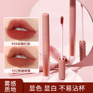 瓷妝柔霧空氣唇釉口紅持久顯色保濕唇彩水光霧感顯白不脫色不沾杯 #03暮色磚紅 1支