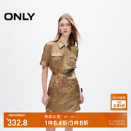 ONLY夏季休閑百搭POLO領(lǐng)高腰顯瘦短裙連衣裙女|124207106 E10 樹(shù)榆棕色 XS (155) 76A