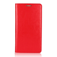iCoverCase適用iPhone14手機(jī)殼蘋果13Pro Max保護(hù)套新款蘋果X瘋馬紋真皮皮套 紅色 iPhone 5/5s/SE