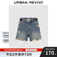 UR秋款女裝破洞流蘇牛仔短褲UWV840227 藍色 27