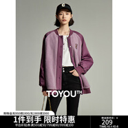 初語(yǔ)深紫色加厚拼接毛絨立領(lǐng)棒球服棉衣女2023冬季新款棉服厚外套 深紫色 S