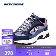 斯凱奇Skechers男威神V明星同款老爹鞋51286海軍藍色/灰色NVGY 42.5 