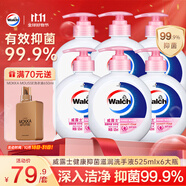 威露士健康抑菌滋潤(rùn)洗手液525mlx6大瓶泡沫豐富沖洗護(hù)手保濕