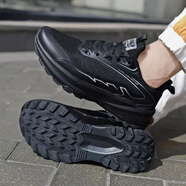 閩斯鳥男鞋2025新款秋季網(wǎng)面軟底防滑耐磨輕便休閑鞋運(yùn)動(dòng)鞋跑步鞋 黑色 40