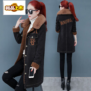 初徑2025新款牛仔外套加絨加厚女秋冬季百搭韓版修身中長(cháng)款牛仔衣2025 1936#字母毛領(lǐng)款 加絨 S 【建議75--90斤】