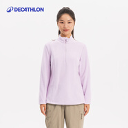 迪卡儂（DECATHLON）戶(hù)外透濕抓絨女加厚搖粒絨抓絨衣保暖外套沖鋒衣內膽MH100 半拉鏈-柔紫色 L