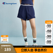 Champion冠軍短褲女2025春季新款學(xué)院風(fēng)運動褲美式潮流短衛(wèi)褲熱褲 深藍色 L
