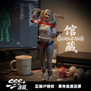 正義聯(lián)盟（JUSTICE LEAGUE）蝙蝠俠小丑周邊正版手辦模型機箱桌面擺件送男生朋友生日禮物雕像 12寸真布衣自殺小隊小丑女-28cm