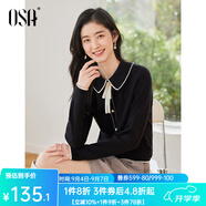 歐莎（OSA）千金小香風(fēng)減齡內(nèi)搭娃娃領(lǐng)針織衫2025秋新款打底衫毛衣女上衣氣質(zhì) 黑色A S
