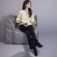 semir森馬小香風(fēng)鏤空針織衫秋冬女毛衣上衣深秋初冬穿搭內搭外穿潮 乳白色 均碼 0889【80-120斤】