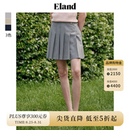 ELAND衣戀半身裙女高收腰顯瘦廓形短裙通勤百褶裙夏季新款 淺灰色(16)L/Grey M 165