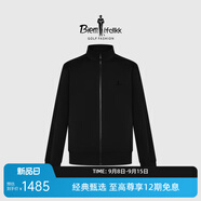 比音勒芬（Biemlfdlkk）【抗UV防曬】春秋季男士上衣休閑運動外套戶外風凈色立領(lǐng)夾克百搭 07黑 S