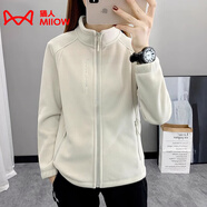 貓人（MiiOW）秋冬季加絨衛衣抓絨衣女男搖粒絨外套加厚保暖防風(fēng)立領(lǐng)沖鋒衣內膽 ZZ669米白-女 M