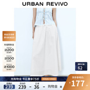 UR2025秋季新款女裝時(shí)尚超寬松蕾絲拼接中長(zhǎng)款半裙UYY550016 本白 (偏寬松) S (XS-S)