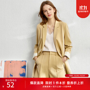 AMII女裝2025職業(yè)西服套裝女夏季新款休閑外套時(shí)尚西裝兩件套 鵝黃(短褲) M (160)