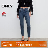ONLY2025秋季新款簡約高腰九分緊身鉛筆褲牛仔褲女|125149013 J33 350水洗牛仔藍 L L標準褲長