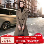 clotho Renniee羊毛呢子大衣女中長(cháng)款2025年秋冬新款氣質(zhì)女裝修身收腰顯瘦外套 巧克力版 加厚 S