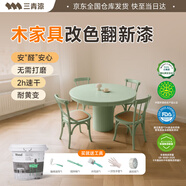 三青水性木器漆清漆家具翻新漆刷門窗衣柜油漆木用涂料 法式淺綠1KG
