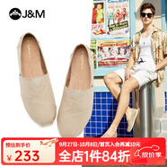 快樂(lè)瑪麗（J&M）帆布鞋男2025年春夏季新款透氣百搭平底休閑老北京布鞋一腳蹬鞋子 灰色 41 255mm