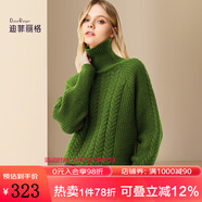 迪菲麗格歐美時(shí)尚慵懶風(fēng)高領(lǐng)毛衣女2024年新款冬季休閑百搭針織衫 圖片色 3XL
