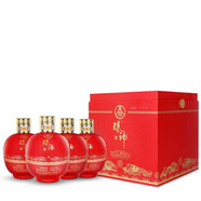 五糧液股份出品 釀神五糧液 52度濃香型白酒  【喜酒】年貨好禮 52度 500mL 4瓶 釀神紅壇禮盒裝