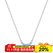 施華洛世奇（SWAROVSKI）女士吊墜項鏈優(yōu)雅簡約精致閃耀方形切割藍色水晶鍍銠工藝 Blue Crystal Necklace