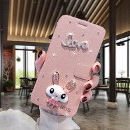 奉希適用蘋果16e手機殼iphone16e翻蓋保護皮套包防摔i16e硅膠軟殼ip十六e磨砂se4代男女2025新款支架可 OVE小白兔【香檳粉】鋼化膜+掛繩 iPhone 16e