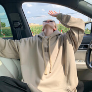 以純（YISHion）網(wǎng)紅600G重磅純棉衛衣男秋冬季寬松大碼打底衫情侶裝顯瘦外套潮流 淡綠色 S