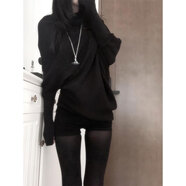 小紅書(shū)爆款套裝女秋季辣妹風(fēng)穿搭一整套不規則堆堆領(lǐng)針織毛衣包臀 兩件套不規則針織毛衣+辣妹短褲 S建議8095斤 均碼