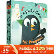 英文原版 Little Faces百變臉譜系列  It's Party Time for Penguin  精裝立體變景書(shū) 兒童情緒繪本 綠山墻