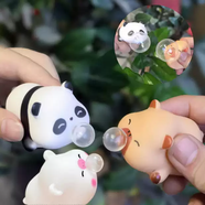 高喜迪卡皮巴拉捏捏樂吹吐泡泡解壓神器擺件治愈情緒穩(wěn)定玩具兒童節(jié)禮品 可愛三小只捏捏解壓吹泡泡