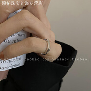 KZD老鳳凰999足銀韓國(guó)幾何素圈戒指尾戒小指小眾設(shè)計(jì)簡(jiǎn)約極簡(jiǎn)冷淡風(fēng) A689尾戒 開(kāi)口可調(diào)節(jié) 開(kāi)口可調(diào)節(jié)