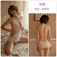 山頭林村情侶透明情緒情套裝性用品夫妻情睡衣服性趣大尺碼透視 白色網(wǎng)紗短裙 80 -110斤】
