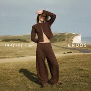ERDOS×swaying聯(lián)名系列 半高領(lǐng)裝飾女開(kāi)衫 深咖啡 L 170/88A
